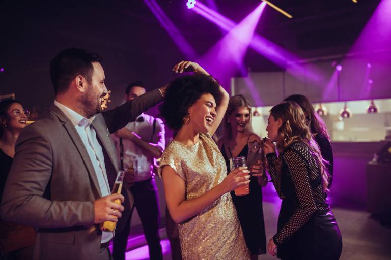 Group of young people enjoying at a nightclub